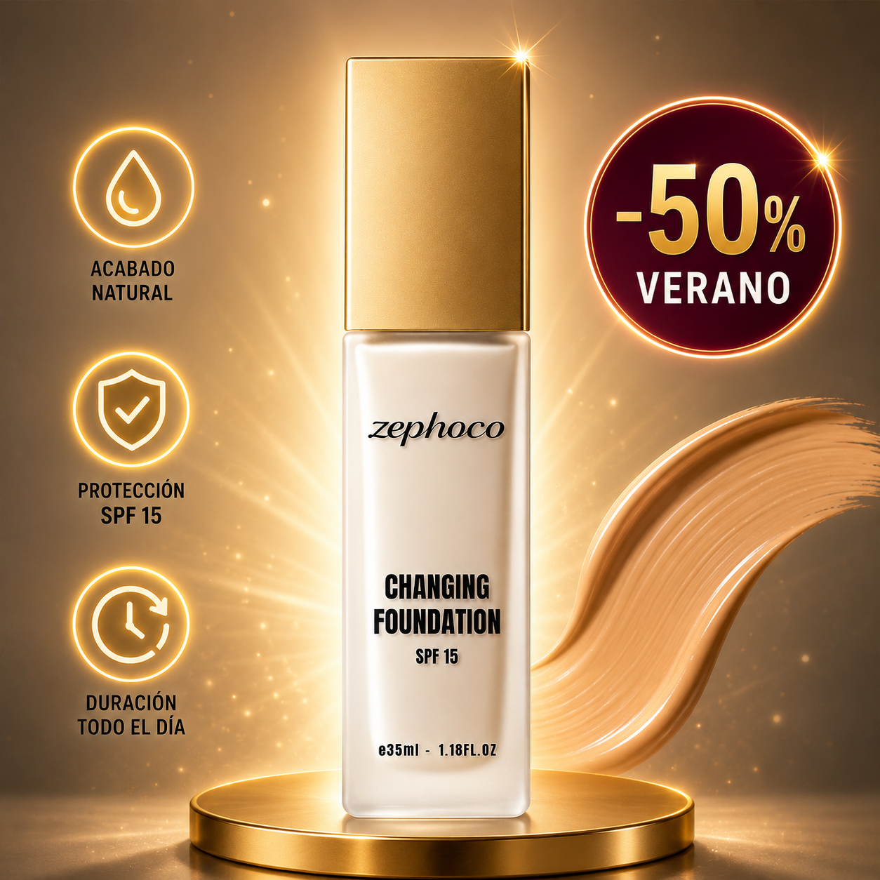 Base de Maquillaje Zephoco – Se adapta al tono de tu piel